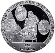 1 Dollar - Elizabeth II Nelson at Desk, Cook Islands, 2007 reverse image