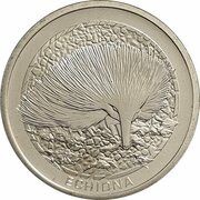 1 Dollar - Elizabeth II 4th Portrait - Echidna, Australia, 2008 reverse image