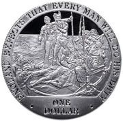 1 Dollar - Elizabeth II Nelson Dying, Cook Islands, 2007 reverse image