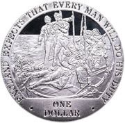 1 Dollar - Elizabeth II Nelson dying on Tenerife, Cook Islands, 2007 reverse image