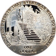 1 Dollar - Elizabeth II Nelson on the Stairs, Cook Islands, 2007 reverse image