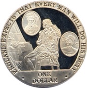 1 Dollar - Elizabeth II Seated Nelson, Cook Islands, 2007 reverse image