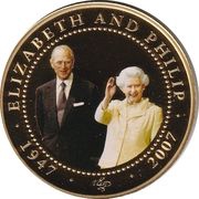 1 Dollar - Elizabeth II Diamond Wedding - Queen Elizabeth II and Prince Philip, Cook Islands, 2007 reverse image