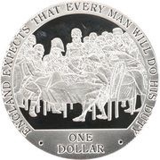 1 Dollar - Elizabeth II The Nelson Touch, Cook Islands, 2007 reverse image