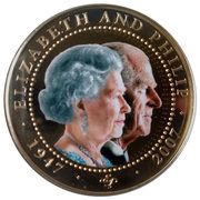 1 Dollar - Elizabeth II Diamond Wedding, Cook Islands, 2007 reverse image