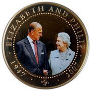 1 Dollar - Elizabeth II Diamond Wedding, Cook Islands, 2007 reverse image