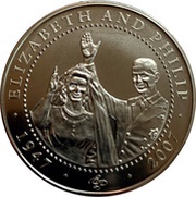 1 Dollar - Elizabeth II Diamond Wedding Anniversary, Cook Islands, 2007 reverse image