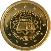 1 Dollar - Elizabeth II Austria: 2 Euro - Treaty of Rome, Cook Islands, 2007 reverse image