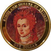 1 Dollar - Elizabeth II Queen Elizabeth I, Cook Islands, 2007 reverse image