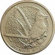 1 Dollar - Elizabeth II 4th Portrait - Splendid Wren, Australia, 2008 reverse image