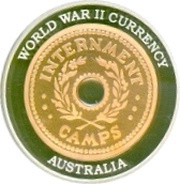 1 Dollar - Elizabeth II WWII Internment Camp Token, Cook Islands, 2008 reverse image