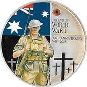 1 Dollar - Elizabeth II WWI Soldier in Europe, Cook Islands, 2008 reverse image