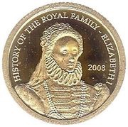 1 Dollar - Elizabeth II Queen Elizabeth I, Cook Islands, 2008 reverse image