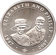 1 Dollar - Elizabeth II Diamond Wedding Anniversary, Cook Islands, 2008 reverse image