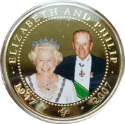 1 Dollar - Elizabeth II Elizabeth and Philip, Cook Islands, 2008 reverse image