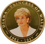 1 Dollar - Elizabeth II Diana Princess of Wales, Cook Islands, 2008 reverse image