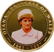 1 Dollar - Elizabeth II Diana Princess of Wales, Cook Islands, 2008 reverse image
