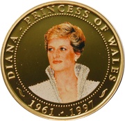 1 Dollar - Elizabeth II Diana Princess of Wales, Cook Islands, 2008 reverse image