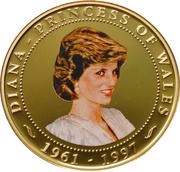 1 Dollar - Elizabeth II Diana Princess of Wales, Cook Islands, 2008 reverse image