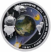 1 Dollar - Elizabeth II Yuri Gagarin, Cook Islands, 2008 reverse image