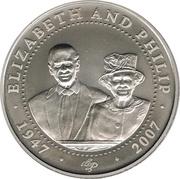 1 Dollar - Elizabeth II Wedding Elizabeth and Philip, Cook Islands, 2008 reverse image