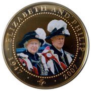 1 Dollar - Elizabeth II Diamond Wedding, Cook Islands, 2008 reverse image