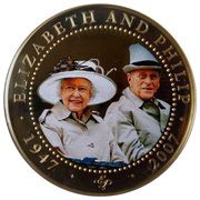 1 Dollar - Elizabeth II Diamond Wedding, Cook Islands, 2008 reverse image