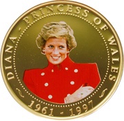 1 Dollar - Elizabeth II Diana Princess of Wales, Cook Islands, 2009 reverse image