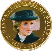 1 Dollar - Elizabeth II Diana Princess of Wales, Cook Islands, 2009 reverse image
