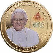 1 Dollar - Elizabeth II 4th Portrait - World Youth Day, Australia, 2008 reverse image