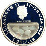 1 Dollar - Elizabeth II 4th Portrait - Treasures of Australia - Opals obverse image