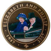 1 Dollar - Elizabeth II Diamond Wedding, Cook Islands, 2009 reverse image