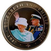 1 Dollar - Elizabeth II Diamond Wedding, Cook Islands, 2009 reverse image