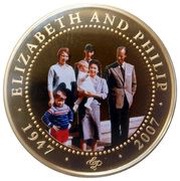 1 Dollar - Elizabeth II Diamond Wedding, Cook Islands, 2009 reverse image