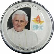 1 Dollar - Elizabeth II 4th Portrait - World Youth Day - Silver Proof, Australia, 2008 reverse image