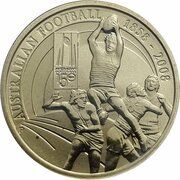 1 Dollar - Elizabeth II 4th Portrait - 150 Years of Australian Football, Australia, 2008 reverse image