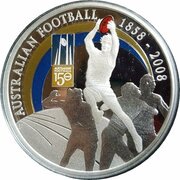 1 Dollar - Elizabeth II 4th Portrait - 150 Years of Australian Football - Silver Proof, Australia, 2008 reverse image