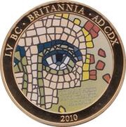 1 Dollar - Elizabeth II Roman Mosaic, Cook Islands, 2010 reverse image