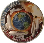 1 Dollar - Elizabeth II First space shuttle, Cook Islands, 2010 reverse image