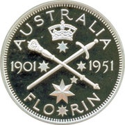 1 Dollar - Elizabeth II Federation Jubilee Florin, Cook Islands, 2011 reverse image