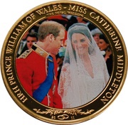 1 Dollar - Elizabeth II The Royal Wedding, Cook Islands, 2011 reverse image