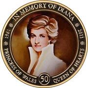 1 Dollar - Elizabeth II Princess Diana of Wales, Cook Islands, 2011 reverse image