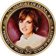 1 Dollar - Elizabeth II Princess Diana of Wales, Cook Islands, 2011 reverse image