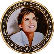 1 Dollar - Elizabeth II Princess Diana of Wales, Cook Islands, 2011 reverse image