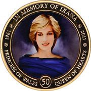 1 Dollar - Elizabeth II Princess Diana of Wales, Cook Islands, 2011 reverse image