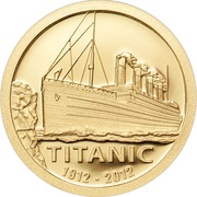 1 Dollar - Elizabeth II 100th Anniversary of the Titanic, Cook Islands, 2012 reverse image