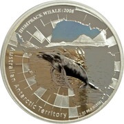 1 Dollar - Elizabeth II 4th Portrait - Humpback Whale, Australia, 2008 reverse image