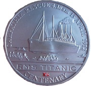 1 Dollar - Elizabeth II RMS Titanic Centenary - Carpathia Rescue, Cook Islands, 2012 reverse image