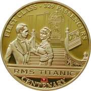 1 Dollar - Elizabeth II 100th Anniversary of the Titanic - First Class, Cook Islands, 2012 reverse image