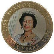1 Dollar - Elizabeth II Diamond Jubilee, Cook Islands, 2012 reverse image